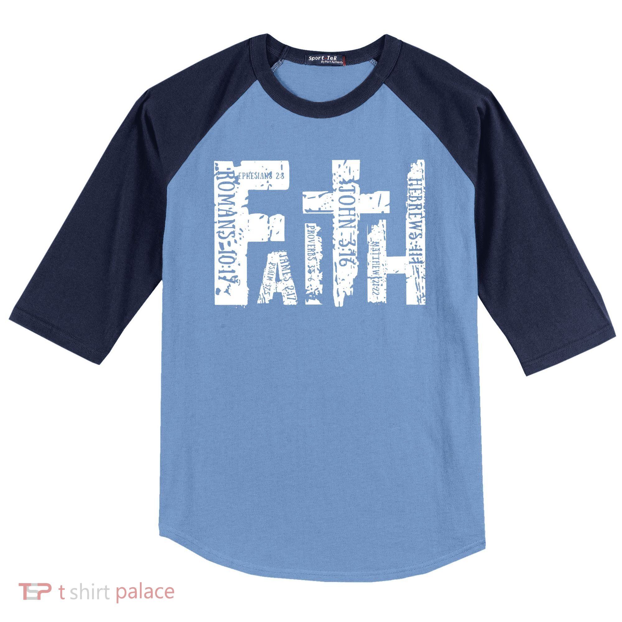 Faith Bible Verse Christian Quote Raglan Baseball Sleeve Shirt