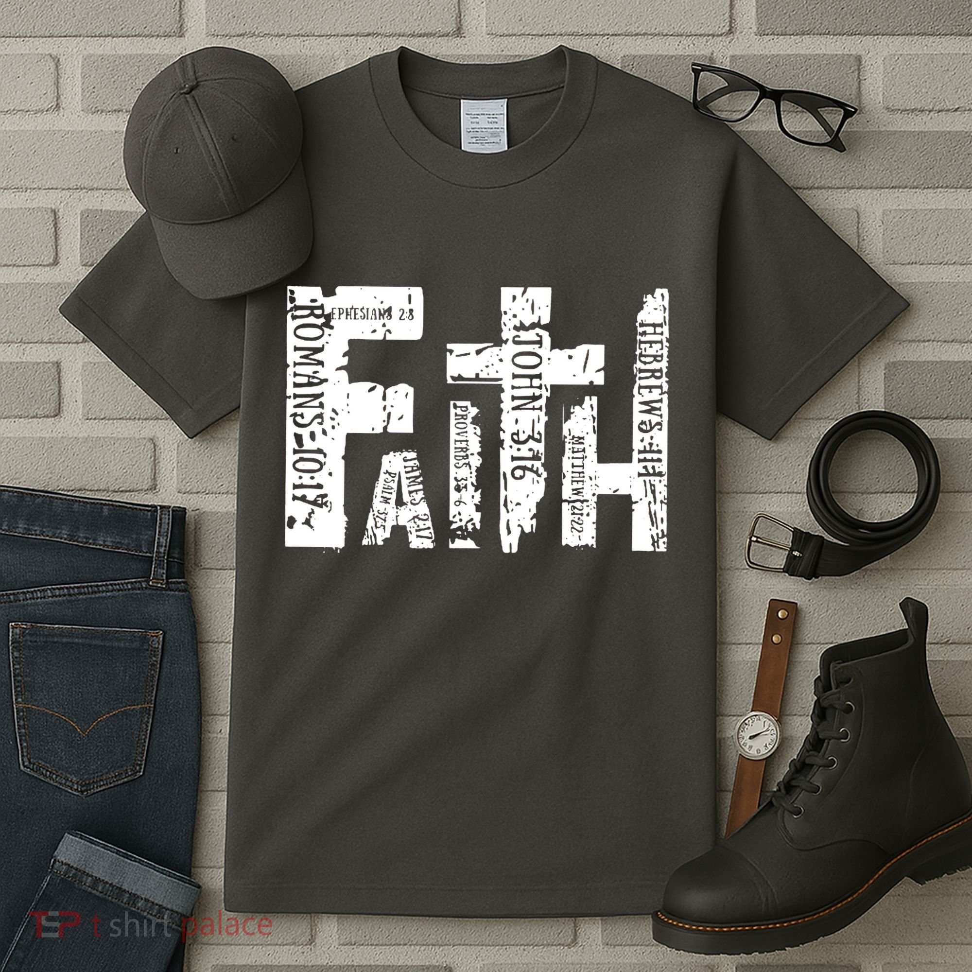 Faith Bible Verse Christian Quote Tall T-Shirt