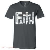 Faith Bible Verse Christian Quote V-Neck T-Shirt thumb 0