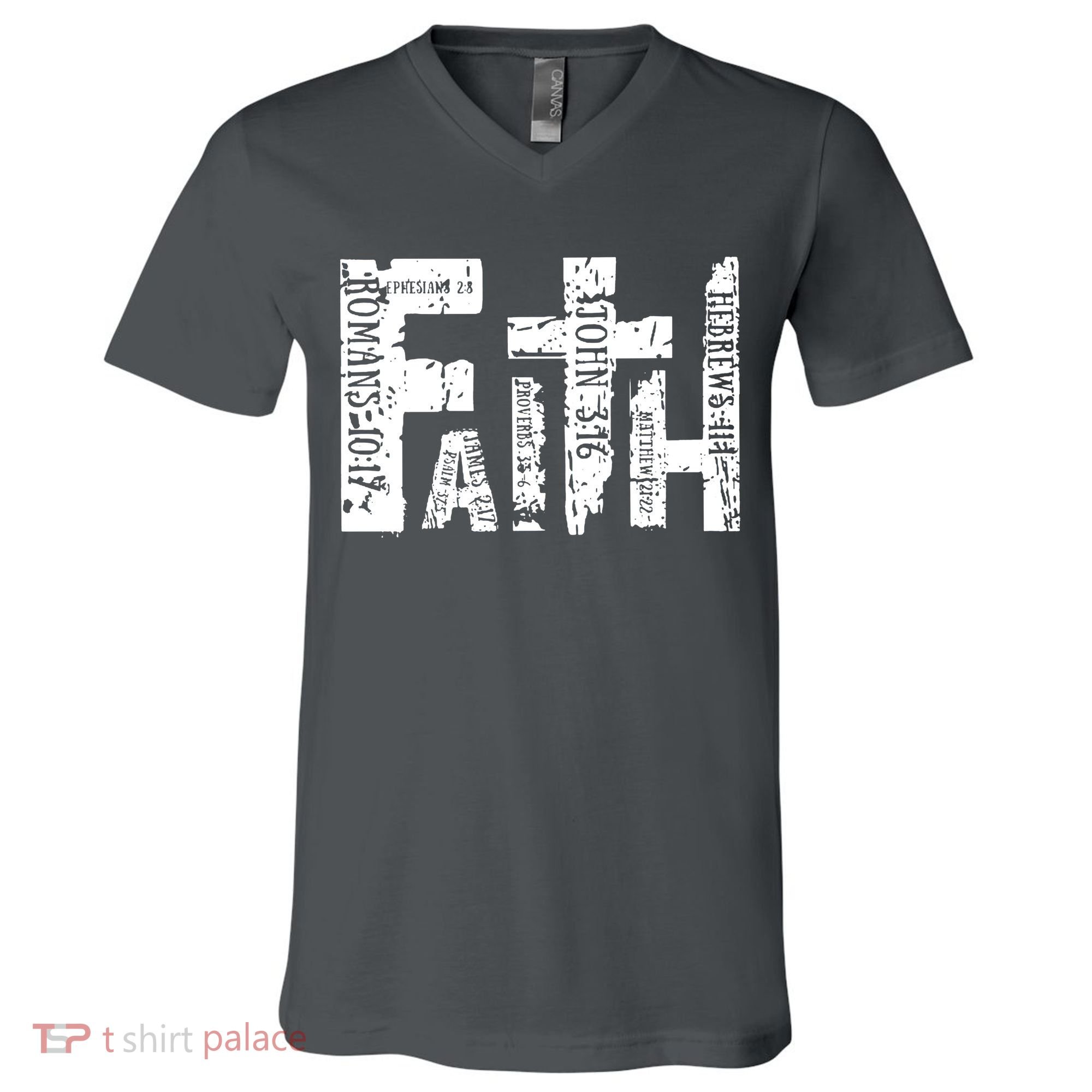 Faith Bible Verse Christian Quote V-Neck T-Shirt