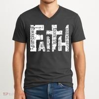Faith Bible Verse Christian Quote V-Neck T-Shirt thumb 2