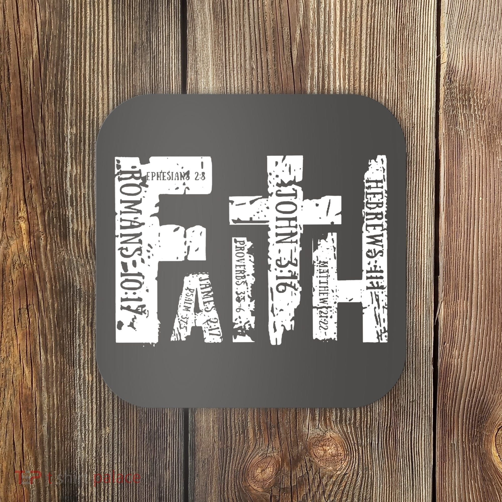 Faith Bible Verse Christian Quote Coaster
