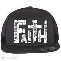 Faith Bible Verse Christian Quote Flat Bill Trucker Hat thumb 0