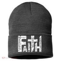 Faith Bible Verse Christian Quote Sustainable Knit Beanie thumb 0