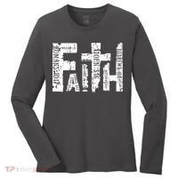 Faith Bible Verse Christian Quote Women's Long Sleeve Shirt thumb 0