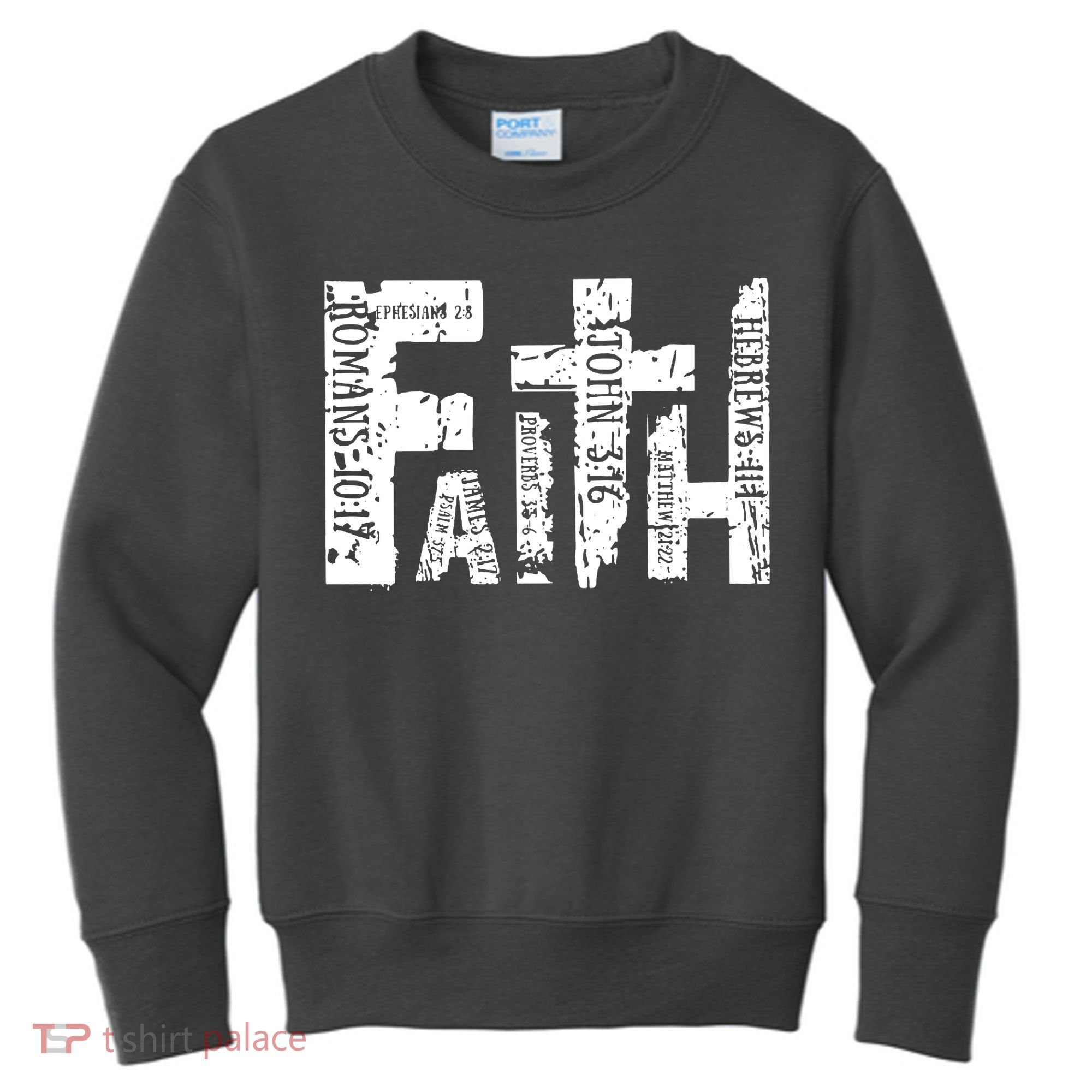 Faith Bible Verse Christian Quote Kids Sweatshirt