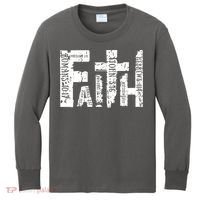 Faith Bible Verse Christian Quote Kids Long Sleeve Shirt thumb 0