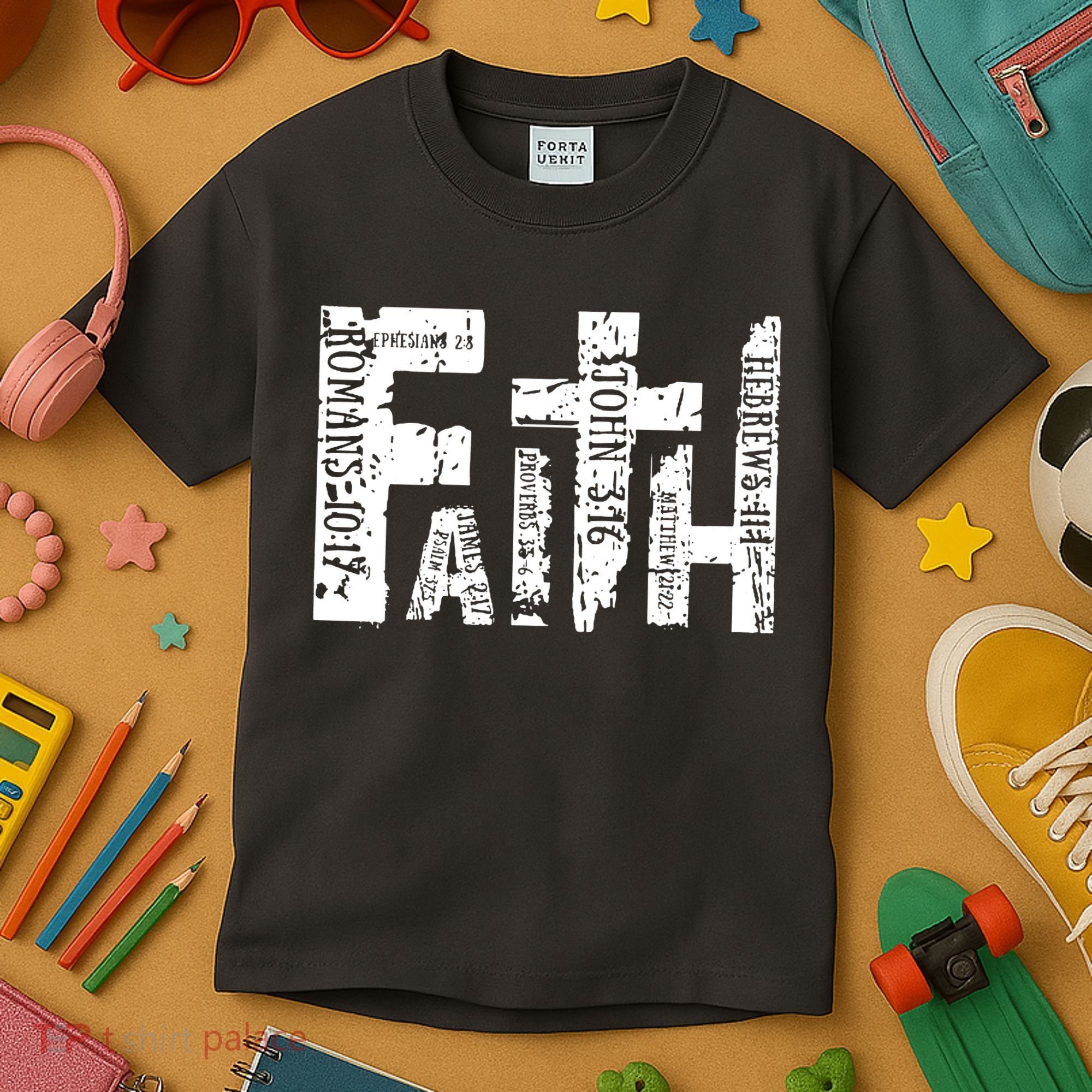 Faith Bible Verse Christian Quote Kids T-Shirt