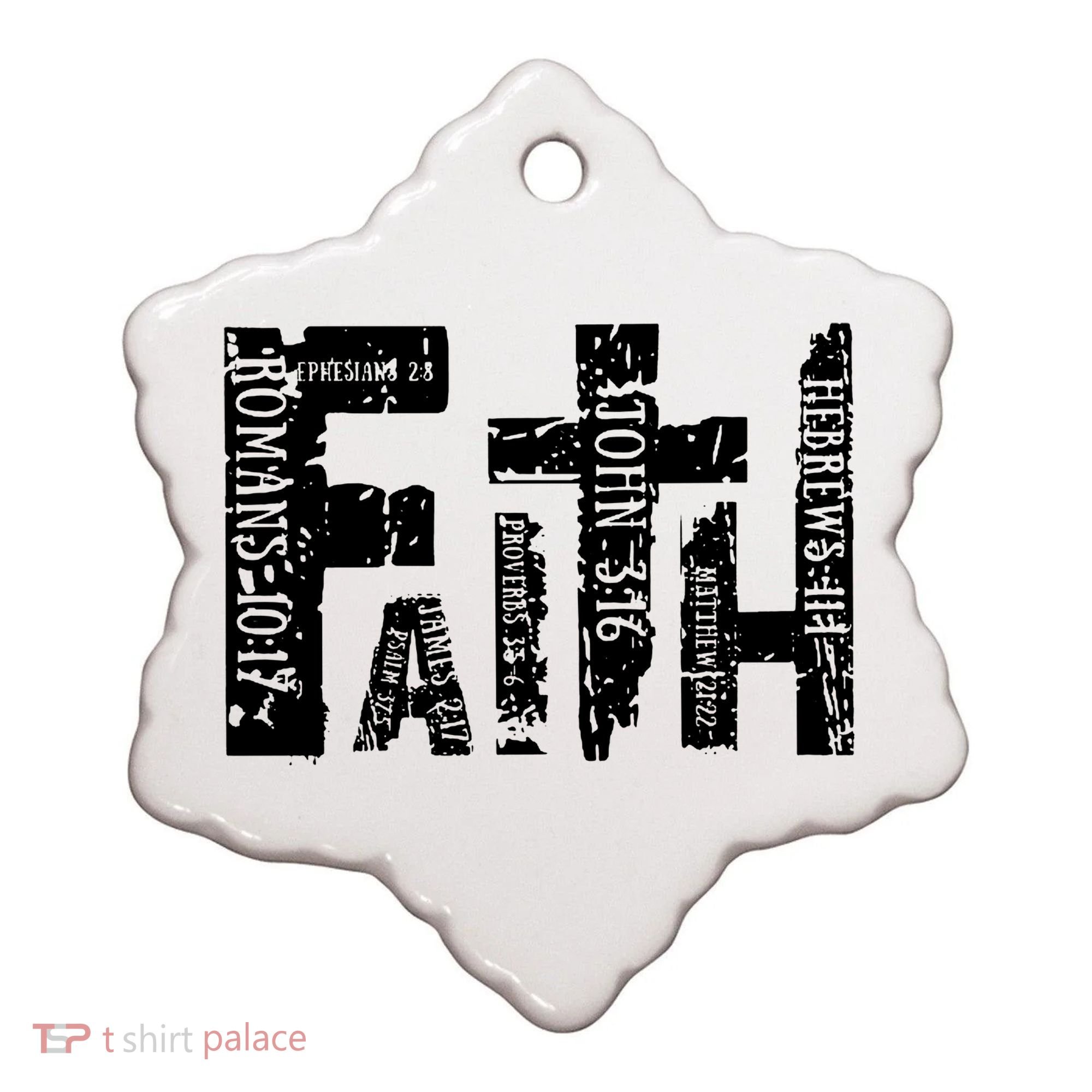 Faith Bible Verse Christian Quote Ceramic Ornament