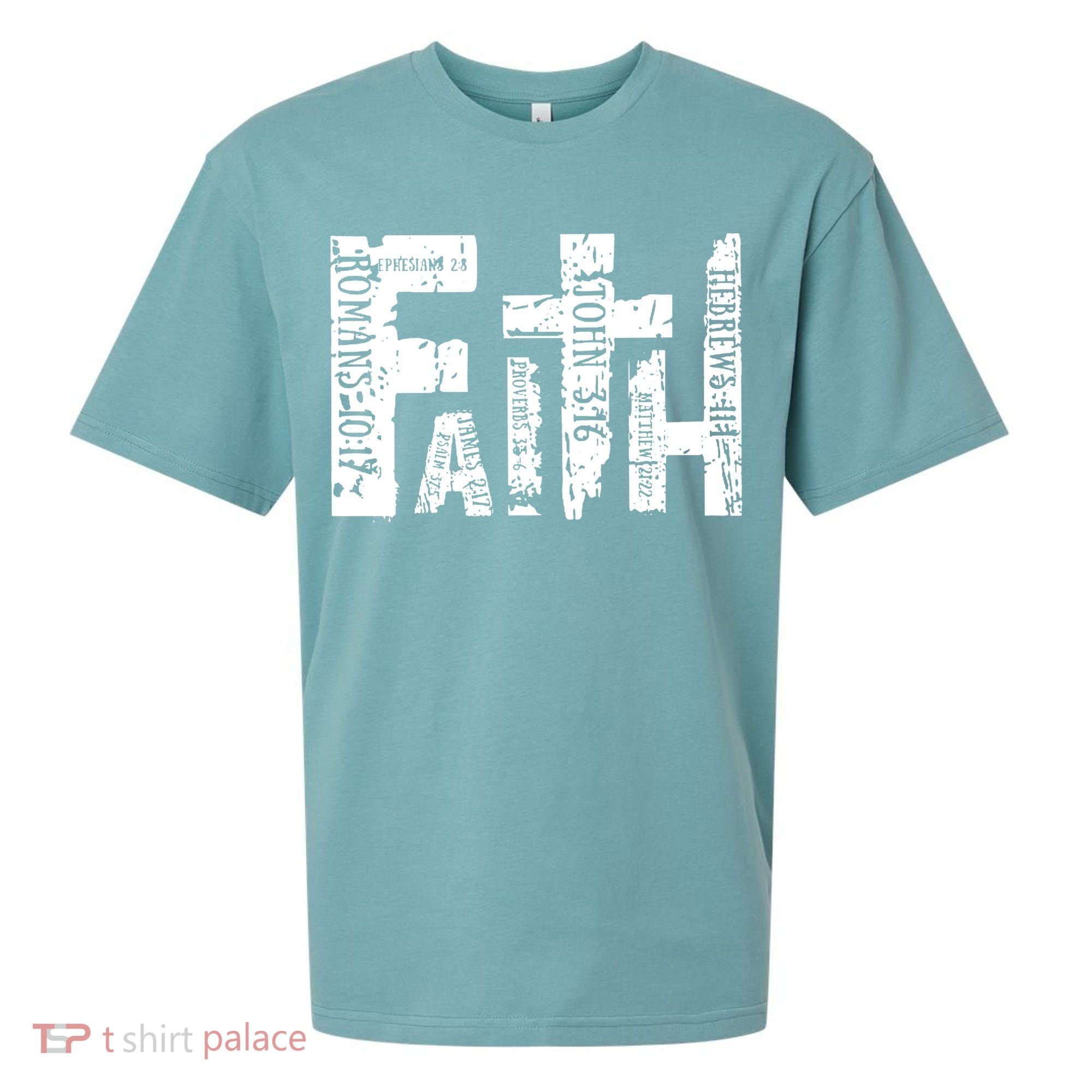 Faith Bible Verse Christian Quote Sueded Cloud Jersey T-Shirt