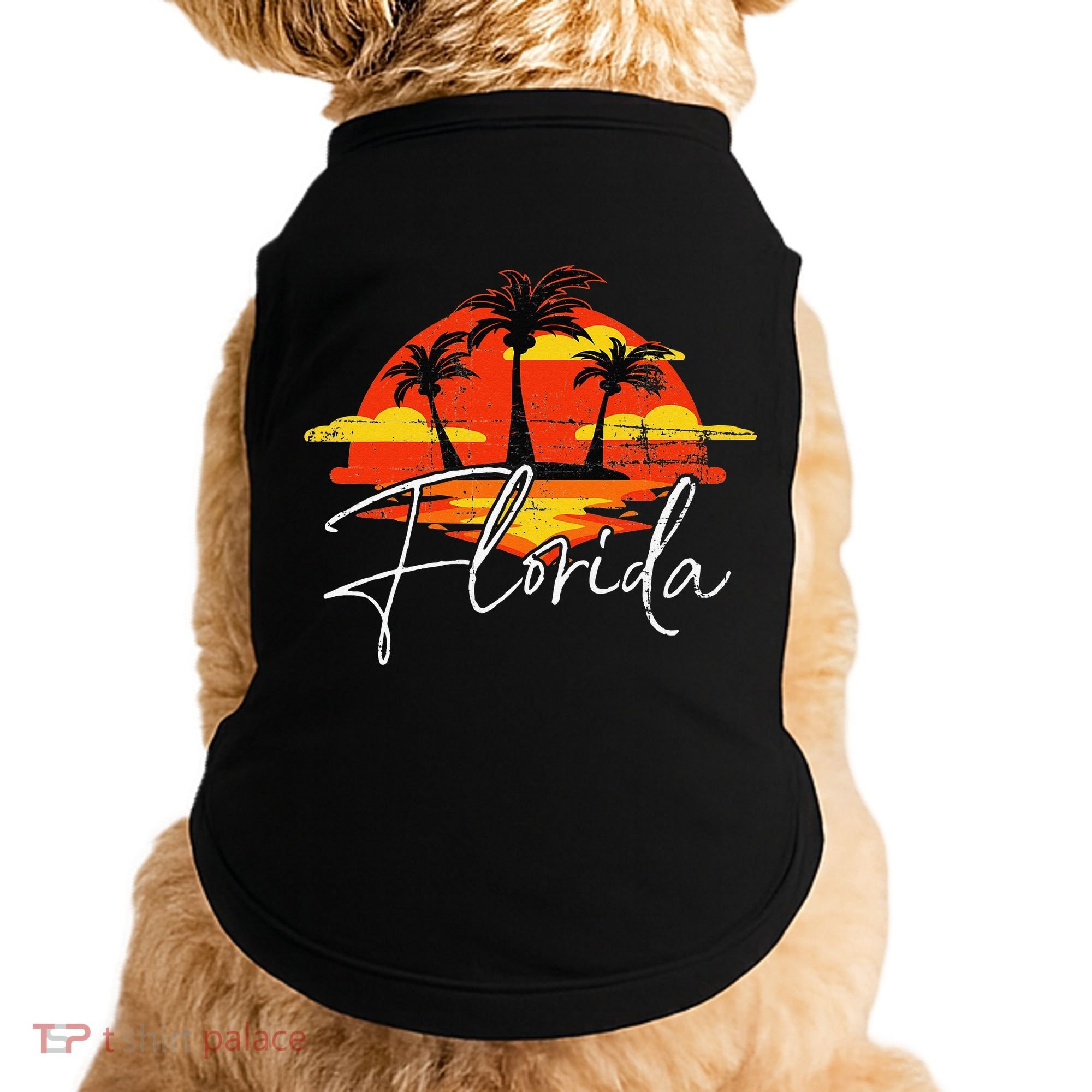 Florida Beach Vacation Art for ocean lovers Doggie Tank