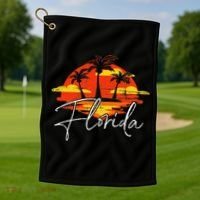 Florida Beach Vacation Art for ocean lovers Golf Towel thumb 1