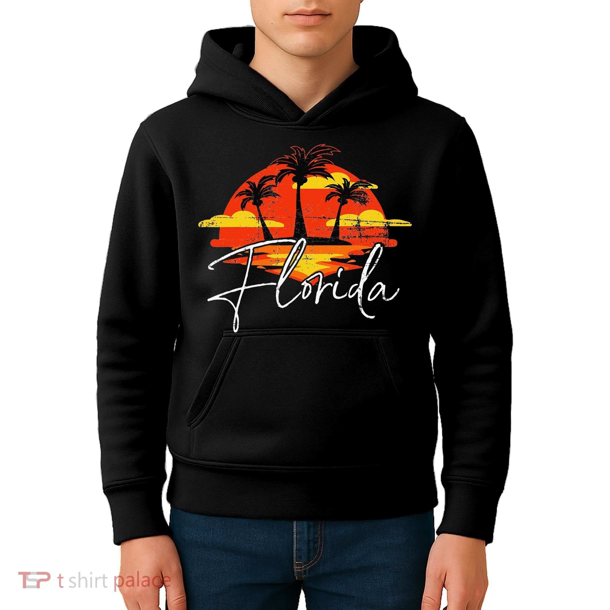 Florida Beach Vacation Art for ocean lovers Kids Hoodie