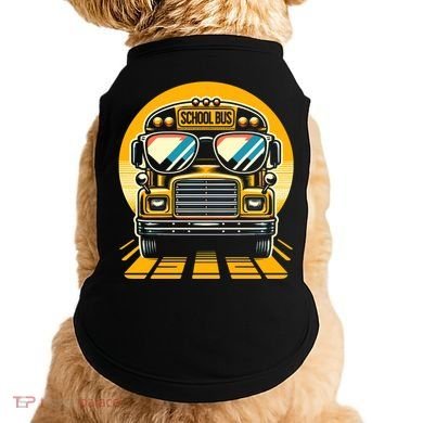 Funny Bus With Sunglasses School Bus Driver Back To School Funny Gift Doggie Tank