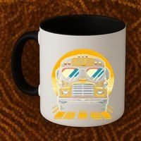 Funny Bus With Sunglasses School Bus Driver Back To School Funny Gift Coffee Mug thumb 2