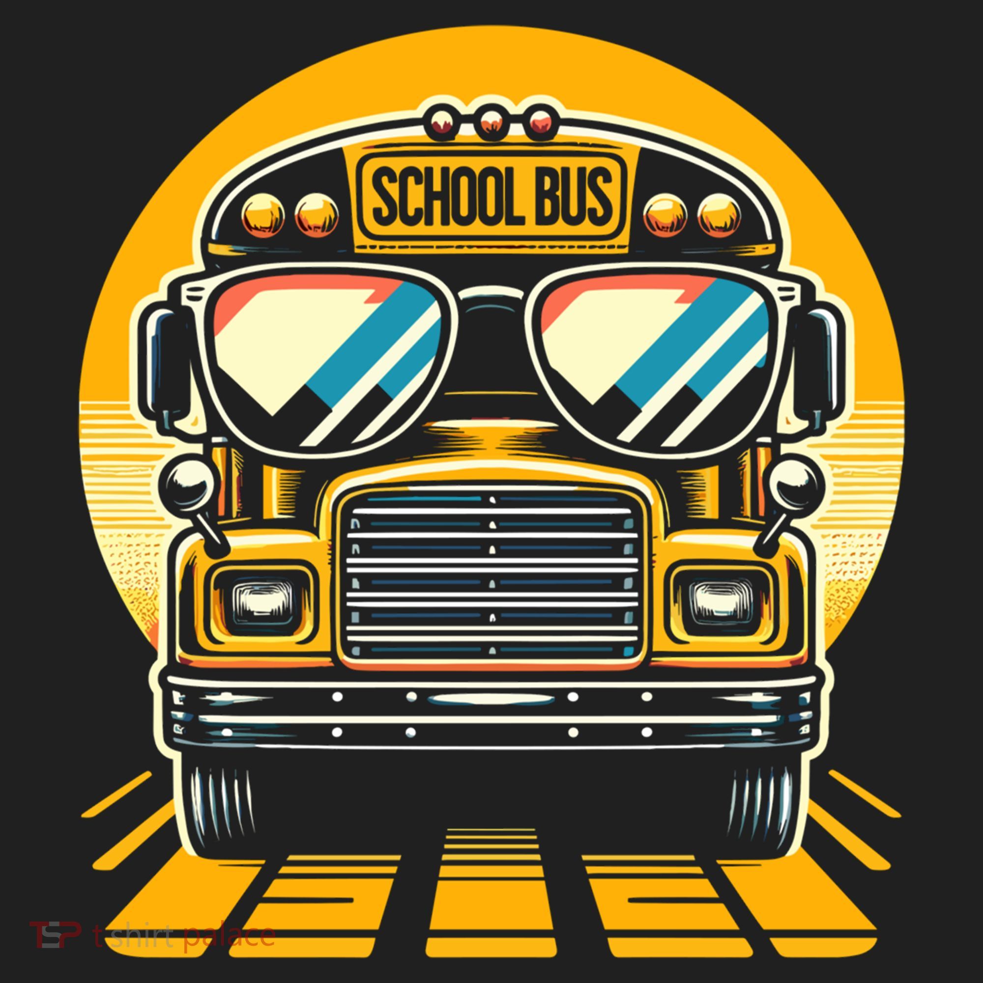 Funny Bus With Sunglasses School Bus Driver Back To School Funny Gift Beanie