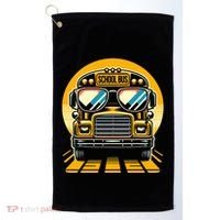Funny Bus With Sunglasses School Bus Driver Back To School Funny Gift Golf Towel thumb 0