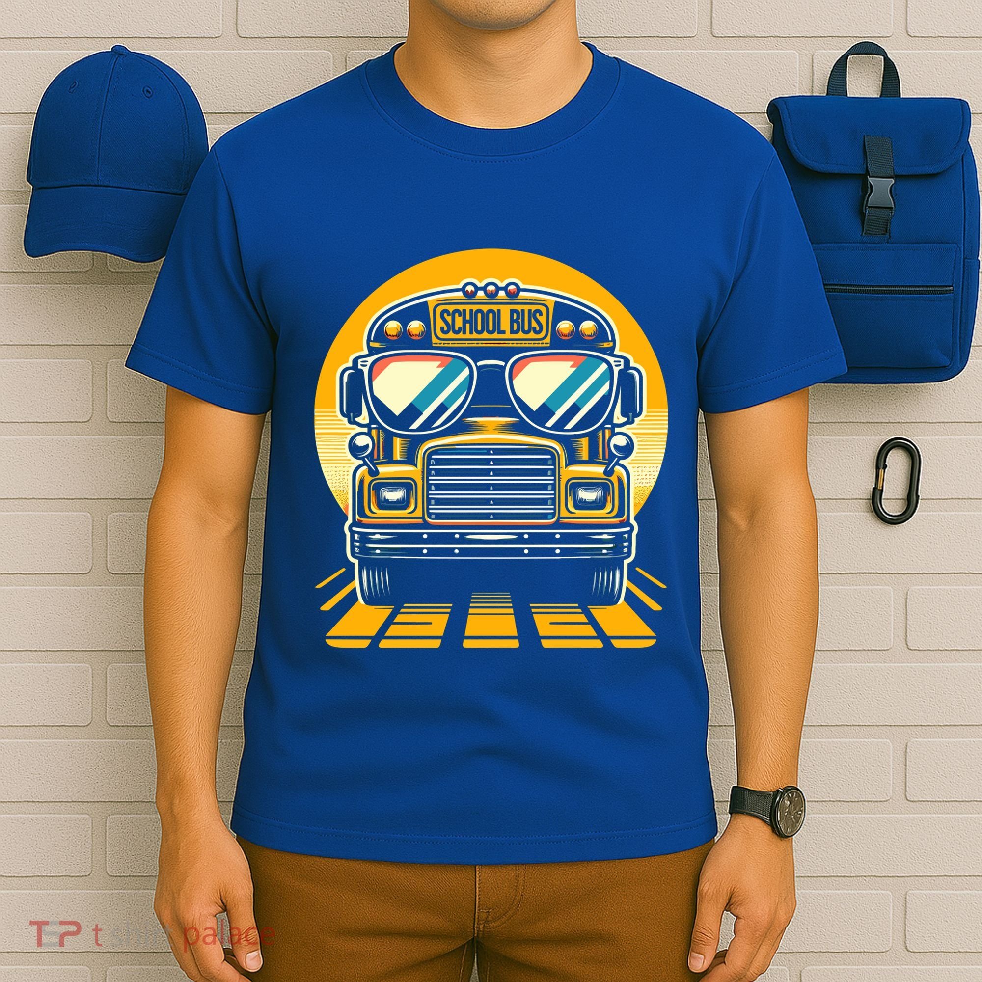Funny Bus With Sunglasses School Bus Driver Back To School Funny Gift T-Shirt