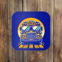 Funny Bus With Sunglasses School Bus Driver Back To School Funny Gift Coaster thumb 0
