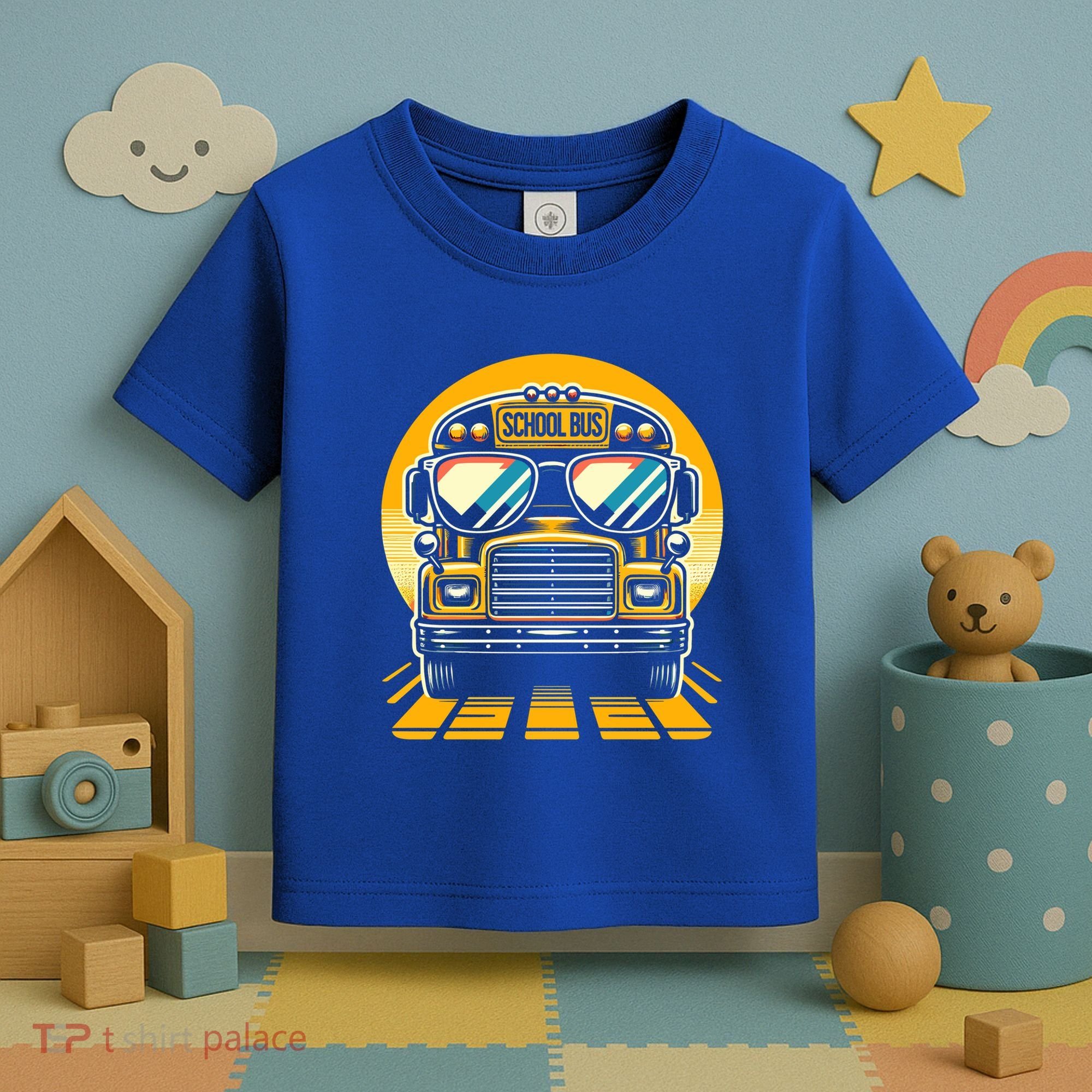 Funny Bus With Sunglasses School Bus Driver Back To School Funny Gift Toddler T-Shirt