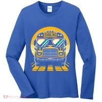 Funny Bus With Sunglasses School Bus Driver Back To School Funny Gift Women's Long Sleeve Shirt thumb 0