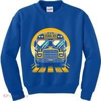 Funny Bus With Sunglasses School Bus Driver Back To School Funny Gift Kids Sweatshirt thumb 0