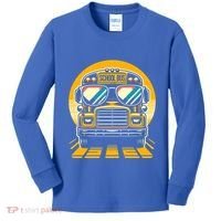 Funny Bus With Sunglasses School Bus Driver Back To School Funny Gift Kids Long Sleeve Shirt thumb 0