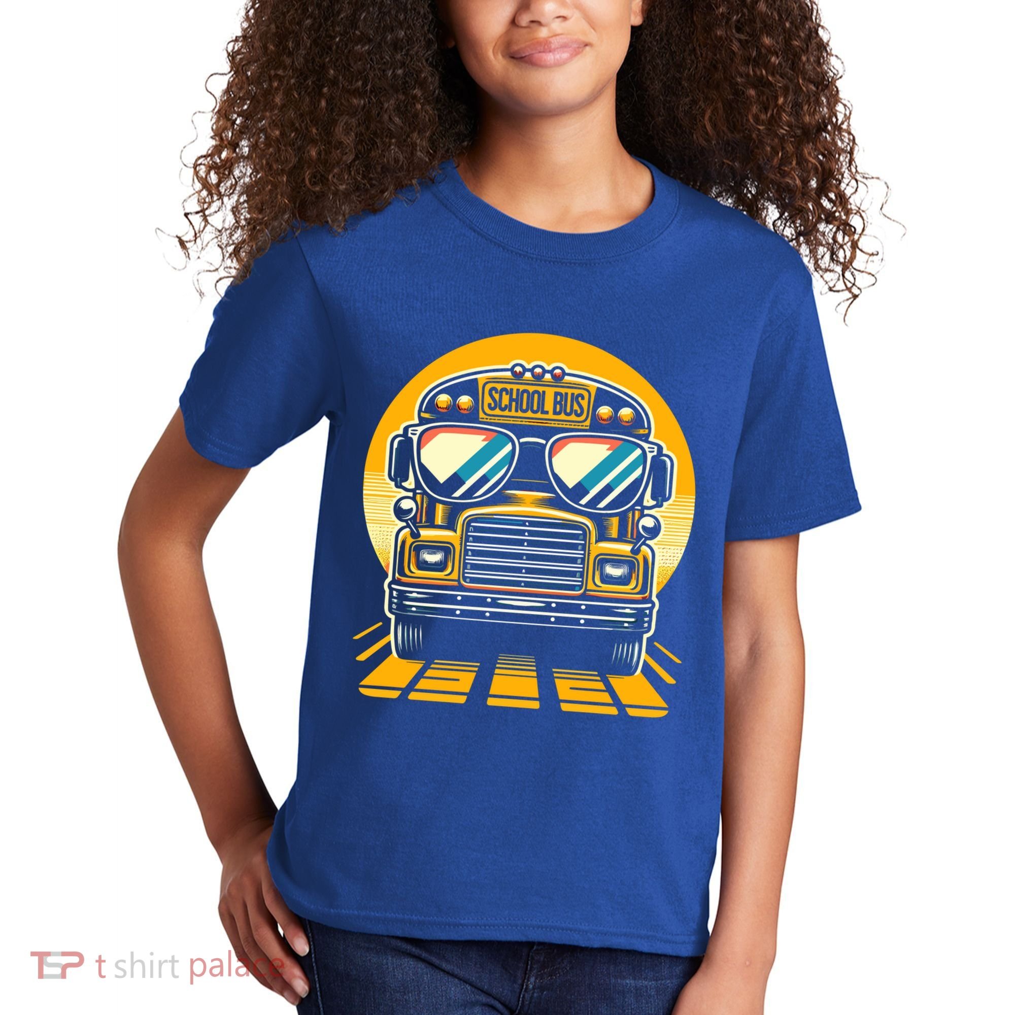 Funny Bus With Sunglasses School Bus Driver Back To School Funny Gift Kids T-Shirt