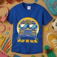 Funny Bus With Sunglasses School Bus Driver Back To School Funny Gift Kids T-Shirt thumb 3