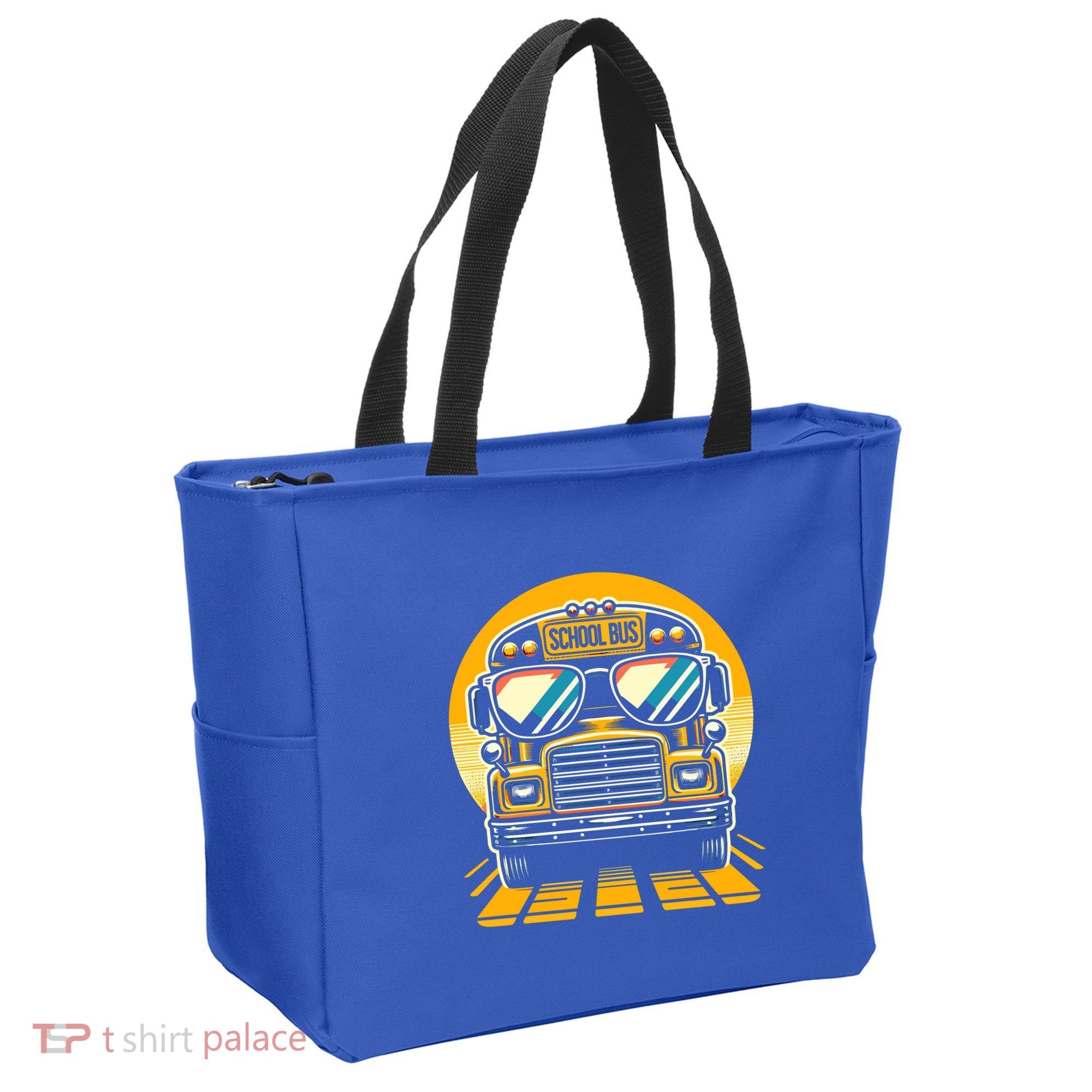 Funny Bus With Sunglasses School Bus Driver Back To School Funny Gift Tote Bag