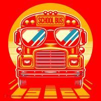 Funny Bus With Sunglasses School Bus Driver Back To School Funny Gift Santa Hat thumb 1