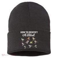 Funny Bird Watcher How To Identify A Bird Unique Birder Sustainable Knit Beanie thumb 0