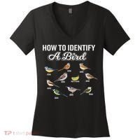 Funny Bird Watcher How To Identify A Bird Unique Birder Women's V-Neck T-Shirt thumb 0