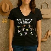 Funny Bird Watcher How To Identify A Bird Unique Birder Women's V-Neck T-Shirt thumb 3