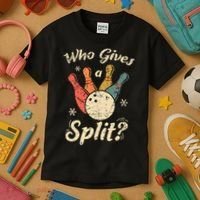 Funny Bowling Who Gives A Split Bowler Bowling Team Gift Kids T-Shirt thumb 3