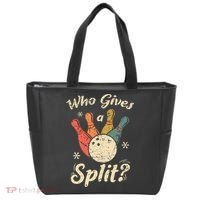 Funny Bowling Who Gives A Split Bowler Bowling Team Gift Tote Bag thumb 0
