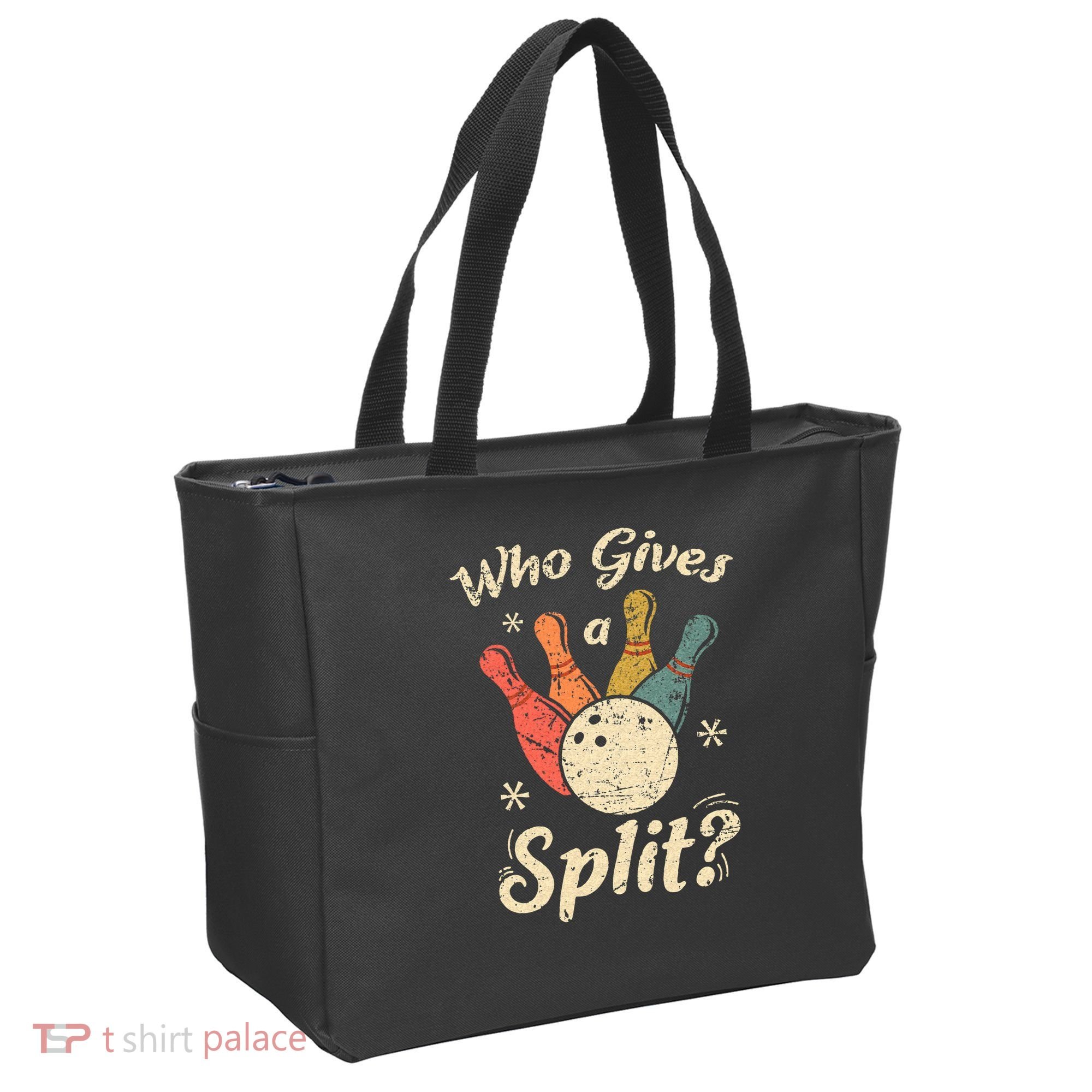 Funny Bowling Who Gives A Split Bowler Bowling Team Gift Tote Bag