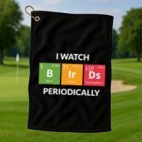 Funny Bird Watching Birding Bird Nerd Golf Towel thumb 1