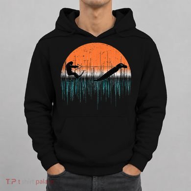 Funny Bigfoot Water Skiing With Loch Ness Monster Bigfoot Hoodie