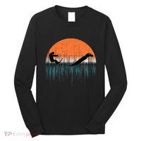Funny Bigfoot Water Skiing With Loch Ness Monster Bigfoot Long Sleeve Shirt thumb 0