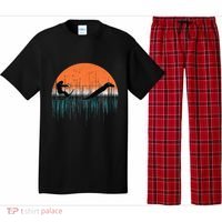 Funny Bigfoot Water Skiing With Loch Ness Monster Bigfoot Pajama Set thumb 0