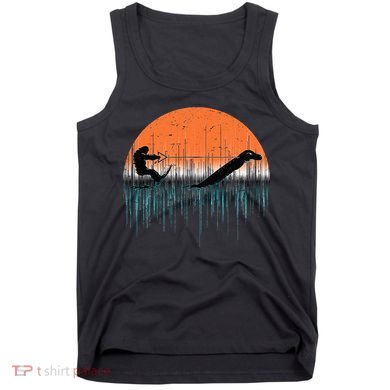 Funny Bigfoot Water Skiing With Loch Ness Monster Bigfoot Tank Top