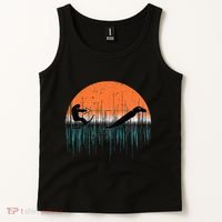 Funny Bigfoot Water Skiing With Loch Ness Monster Bigfoot Tank Top thumb 2