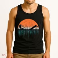 Funny Bigfoot Water Skiing With Loch Ness Monster Bigfoot Tank Top thumb 3