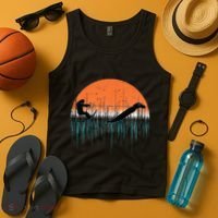Funny Bigfoot Water Skiing With Loch Ness Monster Bigfoot Tank Top thumb 4