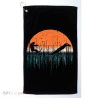Funny Bigfoot Water Skiing With Loch Ness Monster Bigfoot Golf Towel thumb 0