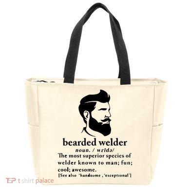 Funny Beard Welder Definition Meaning Tote Bag