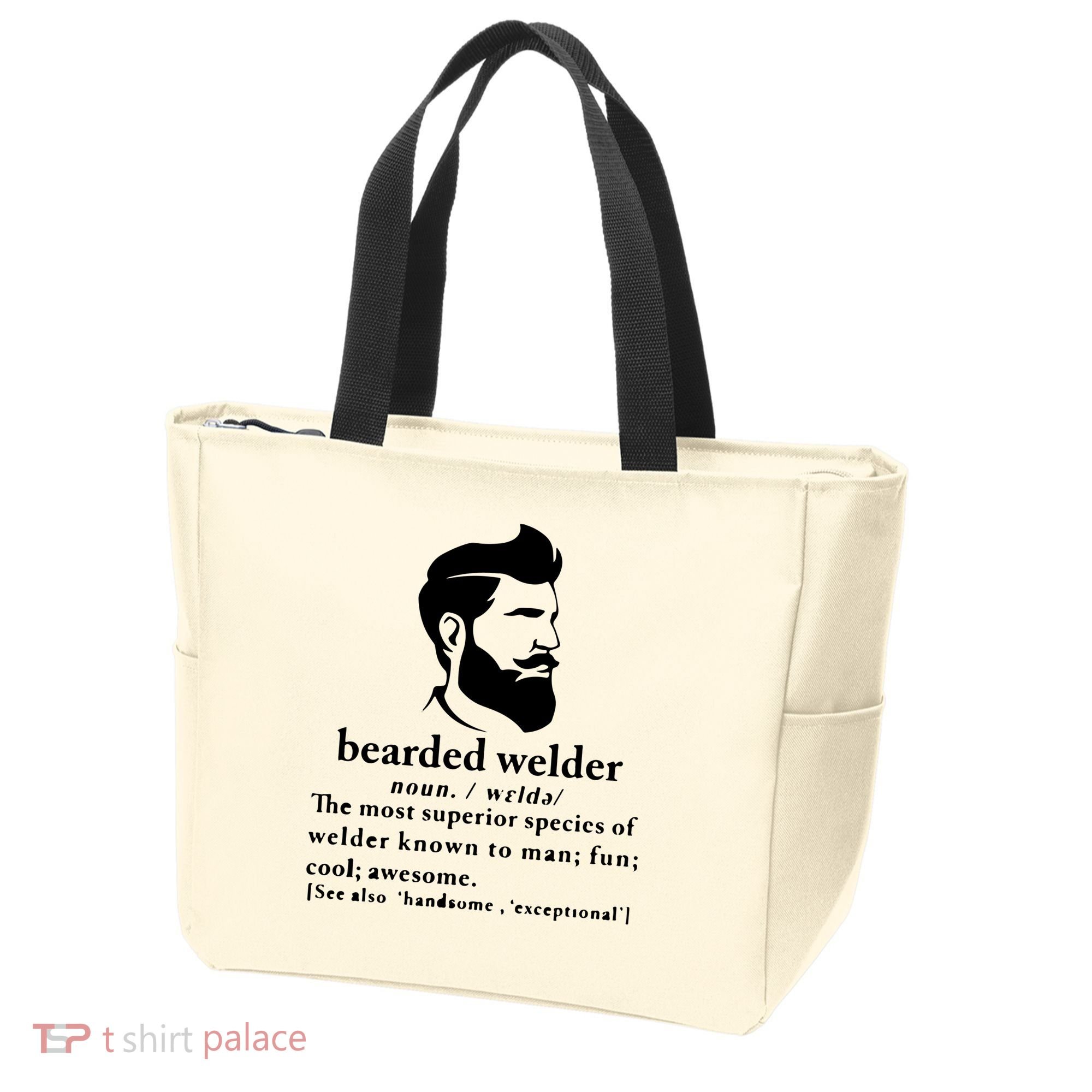 Funny Beard Welder Definition Meaning Tote Bag