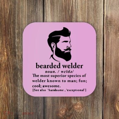 Funny Beard Welder Definition Meaning Coaster