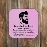 Funny Beard Welder Definition Meaning Coaster thumb 0